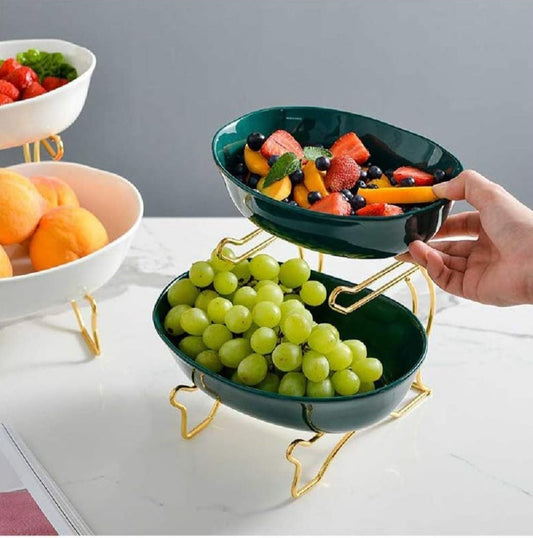 Elevate Your Dining Experience with the ShoppiCrush 2-Layer Ceramic Fruit Platter