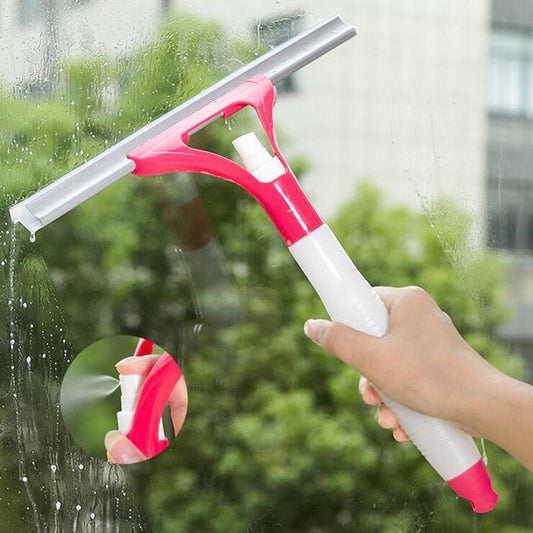 Achieve Sparkling Clean Glass with the ShoppiCrush 2-in-1 Spray Bottle with Scraper Wiper Glass Cleaner