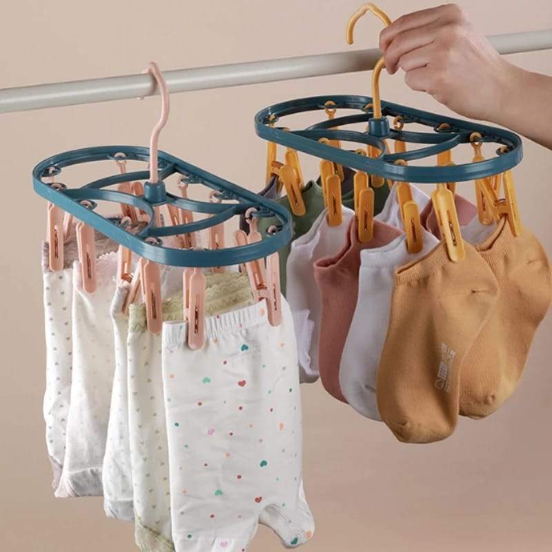 Streamline Your Laundry Routine with the ShoppiCrush 12-Clip Drying Hanger