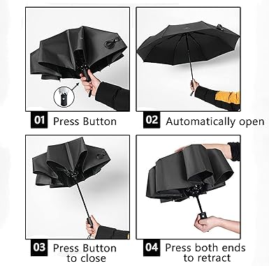 Travel Umbrella For Rain - Auto Open Close