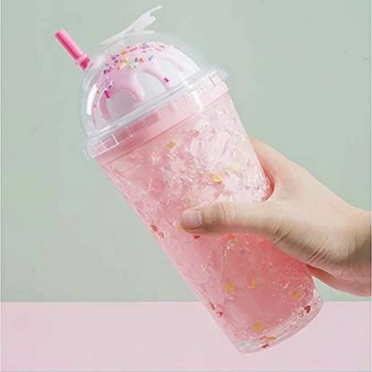 Ice Cream Shape Plastic Water Bottle - Slush Glass